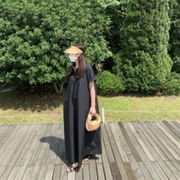 韓国ゆったりスリムワンピース夏新作半袖けだるい風ワンピース大きいサイズ