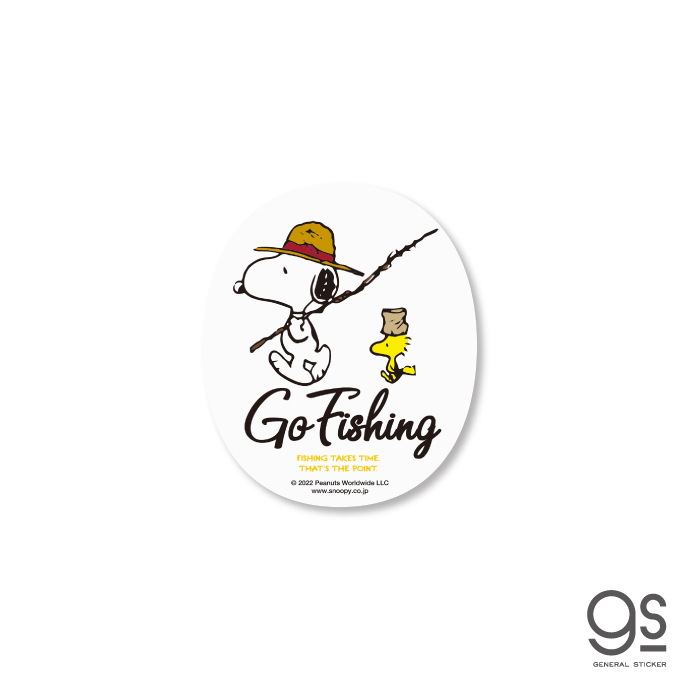 SNOOPY FISHING ダイカットステッカー Go Fishing スヌーピー ピーナッツ 釣り PEANUTS SNO-002