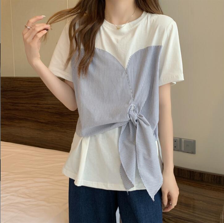 韓国風　女夏新しい　半袖Tシャツ， 気質ファッションTシャツ★ Tシャツ★M-XL