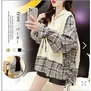 韓国ファッション パーカー　レディースパーカー　ゆったり　 長袖Tシャツ