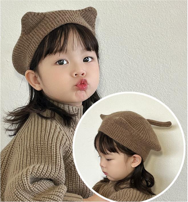 ins   韓国風   ハット  子供用    キッズ 帽子  ベビー帽子   可愛い   ベレー帽   6色