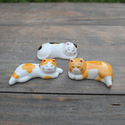 模型  撮影道具   雑貨   ミニチュア  陶器  インテリア置物   モデル   猫   箸立て   箸置き  3色