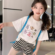 2024夏新作  韓国風子供服   キッズ服    半袖   Tシャツ   トップス   可愛い   女の子