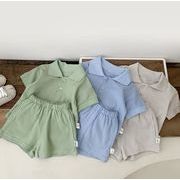 2023夏人気   韓国風子供服   キッズ  ベビー服  Tシャツ+ショートパンツ  セットアップ  3色