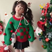 クリスマス  新作 韓国風子供服  ニット  トップス  セーター    おしゃれ  長袖  サンタ服