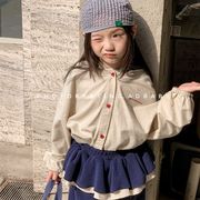 2025秋新作  韓国風子供服  キッズ服   カジュアル  トップス   可愛い  女の子  コート  アウター 2色