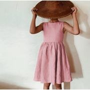 2023夏人気   韓国風子供服   キッズ   ベビー服   ワンピース  プリンセス  トップス  袖なし 2色