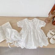 2025夏新作  韓国風子供服  ベビー服   キッズ   可愛い  レース  ロンパース   つなぎ   女の子