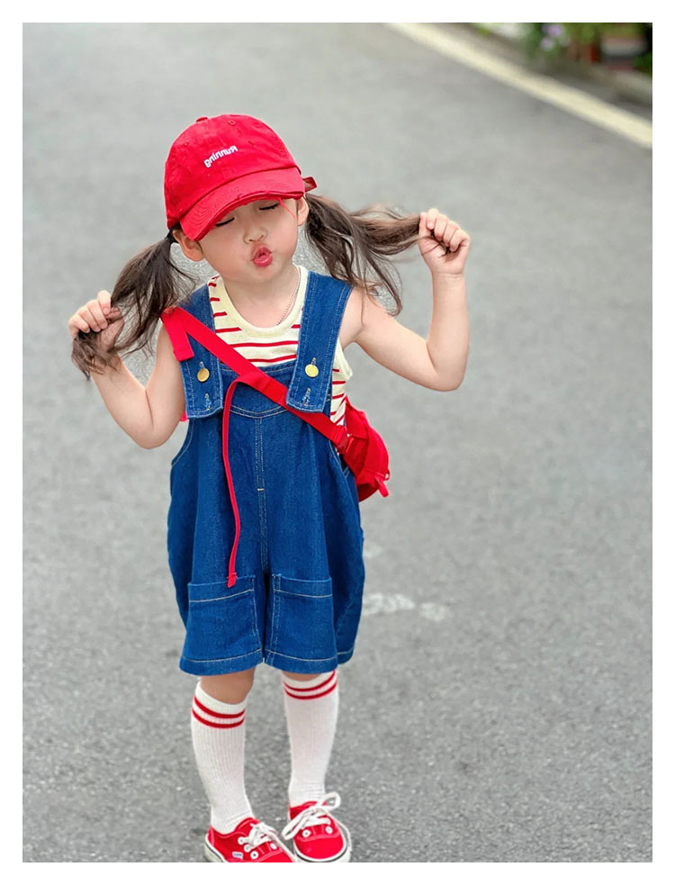 夏  韓国風子供服  ベビー服 カジュアル  キッズ   チョッキ+サロペット  女の子 可愛い  セットアップ