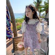 ins夏新作  韓国風子供服  キッズ   ベビー服   可愛い   ストラップスカート  ファッション
