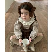 2024 ins秋人気  韓国風子供服   トップス   花柄   シャツ   or    サロペット  ロンパース