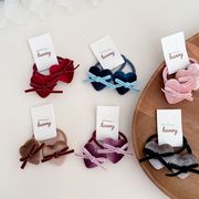 ins新作 韓国風  子供用   髪飾り  可愛い  ヘアアクセサリー   ヘアゴム  リボン結び   2つ入り