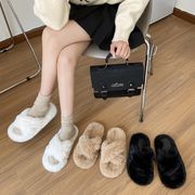 韓国風  サンダル 靴   スリッパ   レディースシューズ    美脚   もふもふ   ファッション  3色