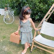 子供服  女の子  韓国ファッション   2点セット キャミソール+スカート   カジュアル  普段着
