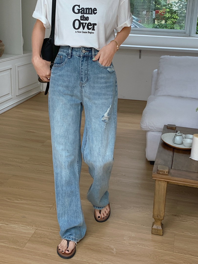 韓国風　レディース　デニムジーンズ　夏　新しい　ファッション　パンツ おしゃれ