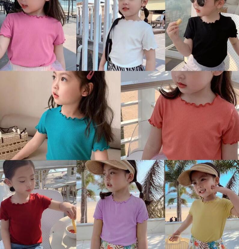 2023 夏新作 氷 半袖 Tシャツ 韓国版 女の子 赤ちゃん 洋風 上着 トップス 子供服