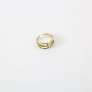 韓国風ファッショントレンドゴールド色交差式個性的な指輪女性シンプルなデザイン感幾何学気品