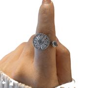 指輪女性円形ダイヤモンドリングニッチ高級個性指輪デザインアクセサリー