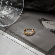 韓国風シンプルラインストーン指輪女性ニッチデザインファッション個性トレンド