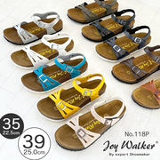 【joy walker】 レディースサイズ アンクルストラップ サンダル　10色