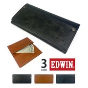 【全3色】 EDWIN エドウイン リベットデザイン スリム 二つ折り ロングウォレット 長財布