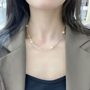 潮小紅書同真珠復古くず銀子ネックレス韓国風モダンシンプルハンドメイド鎖骨チェーン