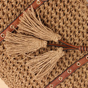 新型の鳳眼単肩草編みバッグを代理配布紙ひもフリンジ鉤針手編みバッグファッションビーチバッグ