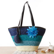 新しい韓国版草編みまんじゅうの母バッグ手編みバッグショルダーバッグビーチバッグおしゃれな女性バッグを