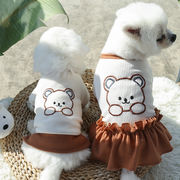 かわいいペット服 カップル 猫服 スカート Tシャツ クマ柄 ペット用品  犬服 ペット用アパレル