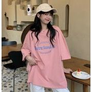 春夏新作 韓国風  Tシャツ  トップス  レディース  カジュアル 　半袖  男女兼用3色
