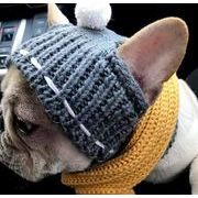 人気 帽子 保温  ハット犬帽   ペット帽 マフラー ネコ雑貨ペット用品 超可愛い  ニット帽  猫犬兼用3色