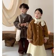 冬新作   韓国風子供服    トップス   コート  カーディガン  長袖  もふもふ  2色