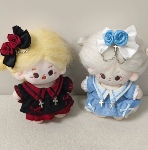 3色 ワンピース   ぬいぐるみ用服  人形着せ替え ミニドール 着せ替え服  お人形の服 デコパーツ 10cm用