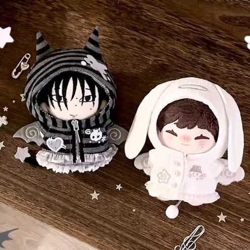 10cm天使 悪魔ミニドールミニチュア着せ替え服手芸ぬいぐるみ用服人形着せ替え玩具用人形doll 2色