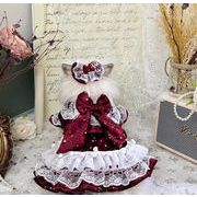 レッド ドレス 手作り犬服 猫服   ネコ雑貨  ペット服 ペット用品  ワンピース 犬用品 ドッグウェア