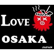FJK 日本のTシャツ お土産 Tシャツ LOVE OSAKA 黒 Sサイズ T-218B-S
