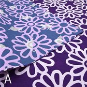 【日本製！地域猫活動応援プロジェクトのどっちどっちシリーズの風呂敷です！】花とねこ／紫×青