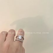 指輪　リング　アクセサリー　韓国ファッション　デザイン　金属　二重