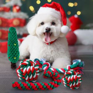 結び動物玩具  クリスマス　ハンドメイド   ペット用品　ペットグッズ　犬　猫　ペット用おもちゃ