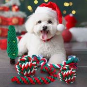 結び動物玩具  クリスマス　ハンドメイド   ペット用品　ペットグッズ　犬　猫　ペット用おもちゃ