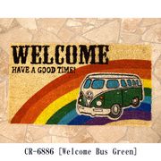 屋外用ドアマット Welcome Bus Green Coir Doormat レクト CR-6886
