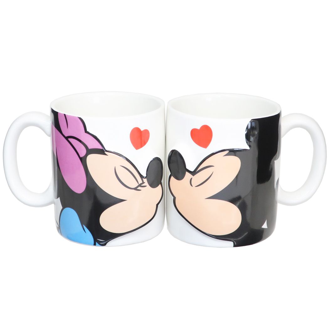 ミッキーマウス＆ミニーマウス ペアマグカップ2個セット キス