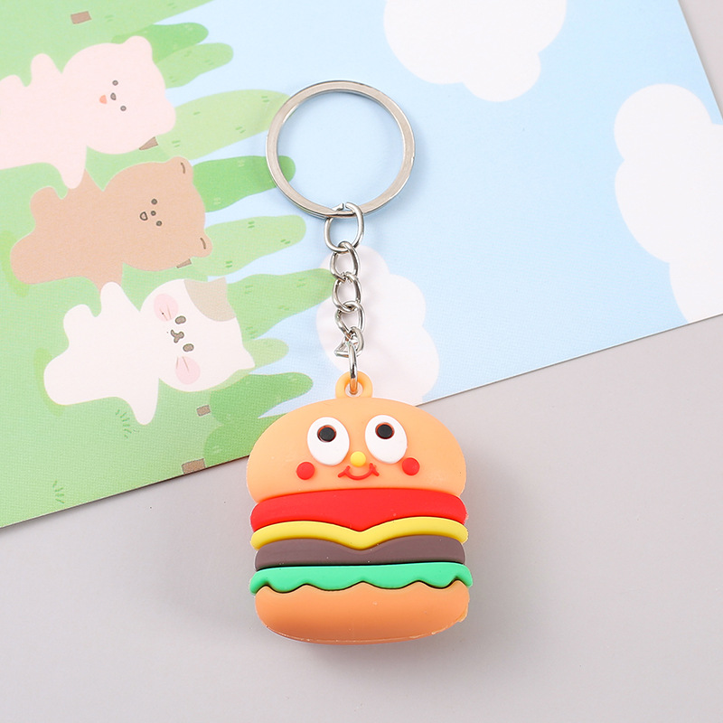 スマートキーケース レディース メンズ　ハンバーガー バーガー 食べ物 韓国 ファスナー 三つ折り ic_smk012        