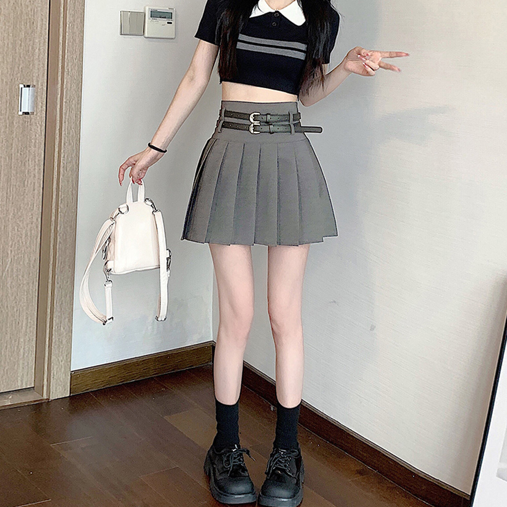 日本倉庫即納】 プリーツミニスカート インナーパンツ付き
