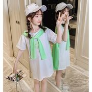 子供服 ワンピース ピンク 160 韓国子ども服 キッズ 女の子 夏服 半袖ワンピース tシャツ