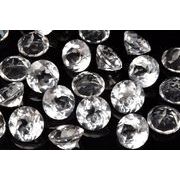 宝石質 水晶 クリスタル　11mm　ラウンドファセットカット 3粒セット ルース _PRG1384