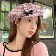 帽子　キャスケット　韓国ファッション　レディース　デザイン　チェック柄