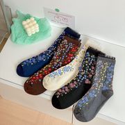 ソックス　靴下　ins風　レディース　韓国ファッション　コットン　秋冬　ビンテージ　花柄