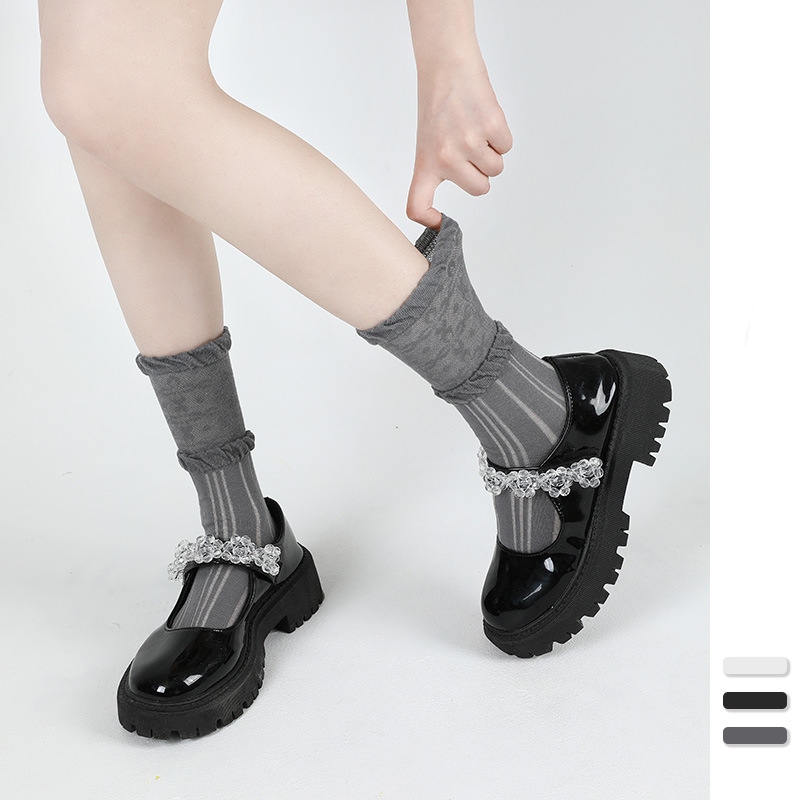 ソックス　靴下　ins風　レディース　韓国ファッション　コットン　秋冬　デザイン　かわいい