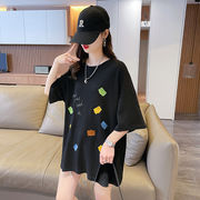 【予約220187】大きいサイズ春夏新作 韓国 レディース ファッション  Tシャツ ワンピースLL-4L